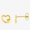 Boucles d'oreilles clous cœur ajouré avec petit cœur bombé plaqué or SO OR