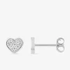 Boucles d'oreilles clous cœur argent 925‰ rhodié et oxydes de zirconium SO OR