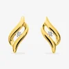 Boucles d'oreilles clous courbes plaqué or et oxyde de zirconium SO OR