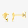 Boucles d'oreilles clous dauphin plaqué or SO OR
