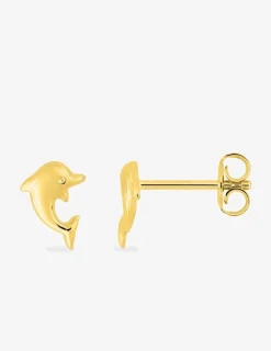 Boucles d'oreilles clous dauphin plaqué or SO OR