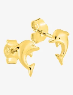 Boucles d'oreilles clous dauphin plaqué or SO OR