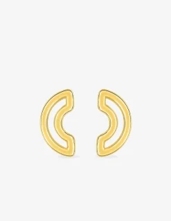 Boucles d'oreilles clous demi-cercle ajouré plaqué or SO OR