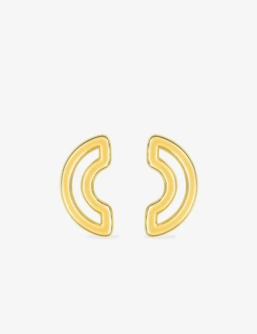 Boucles d'oreilles clous demi-cercle ajouré plaqué or SO OR