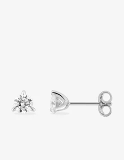 Boucles d'oreilles clous en or blanc 375 ‰, diamant synthétique 0,50 ct SO OR