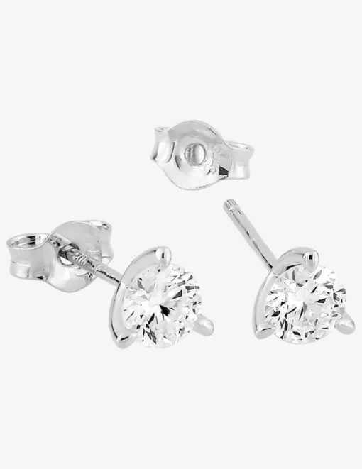 Boucles d'oreilles clous en or blanc 375 ‰, diamant synthétique 0,50 ct SO OR