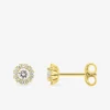 Boucles d'oreilles clous en or jaune 375 ‰, diamants synthétiques 0,25 ct SO OR
