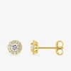 Boucles d'oreilles clous en or jaune 375 ‰, diamants synthétiques 0,30 ct SO OR