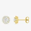 Boucles d'oreilles clous en or jaune 375 ‰, diamants synthétiques 0,74 ct SO OR