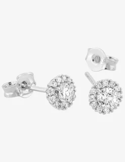 Boucles d'oreilles clous en or blanc 375 ‰, diamants synthétiques 0,25 ct SO OR