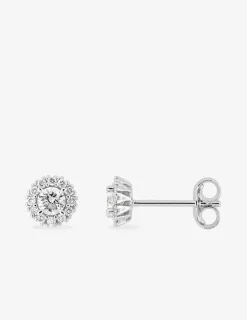 Boucles d'oreilles clous en or blanc 375 ‰, diamants synthétiques 0,30 ct SO OR