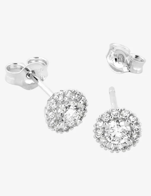 Boucles d'oreilles clous en or blanc 375 ‰, diamants synthétiques 0,30 ct SO OR