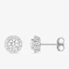 Boucles d'oreilles clous en or blanc 375 ‰, diamants synthétiques 0,74 ct SO OR