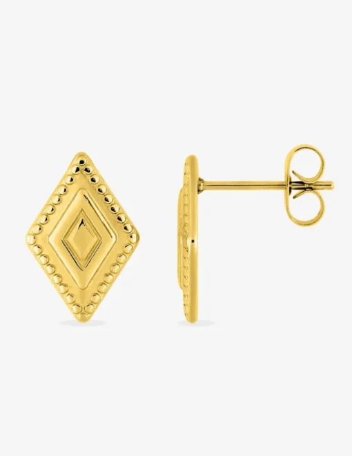 Boucles d’oreilles clous en acier doré SO OR
