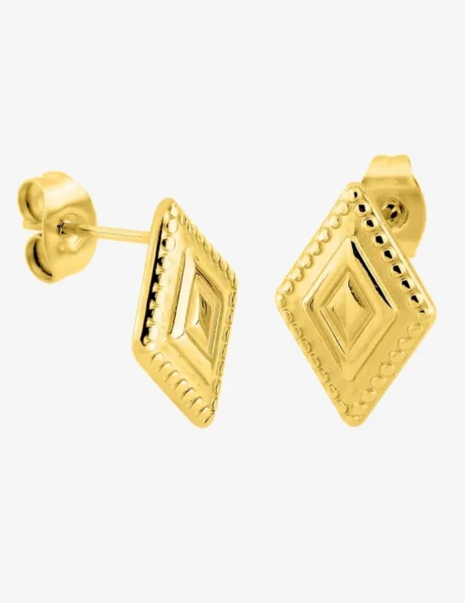 Boucles d’oreilles clous en acier doré SO OR