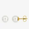 Boucles d'oreilles clous en or jaune 750 ‰ et perle de culture d'eau douce SO OR
