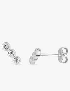 Boucles d'oreilles clous en argent 925 ‰ rhodié et oxydes de zirconium SO OR