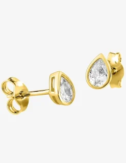Boucles d'oreilles clous en or jaune 375 ‰ et oxydes de zirconium SO OR
