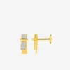 Boucles d'oreilles clous en plaqué or, oxydes de zirconium SO OR