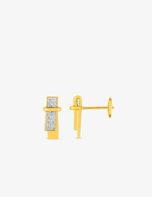 Boucles d'oreilles clous en plaqué or, oxydes de zirconium SO OR
