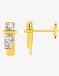 Boucles d'oreilles clous en plaqué or, oxydes de zirconium SO OR