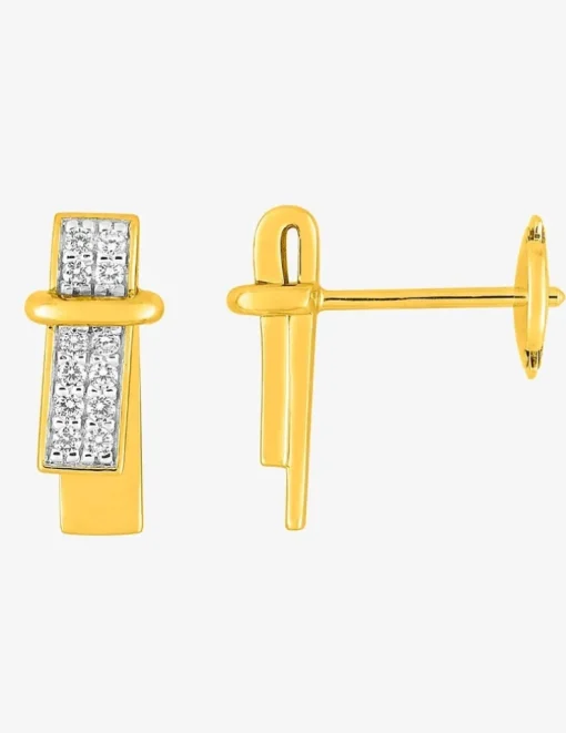 Boucles d'oreilles clous en plaqué or, oxydes de zirconium SO OR