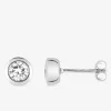 Boucles d'oreilles clous en argent 925 ‰ rhodié, oxyde de zirconium SO OR