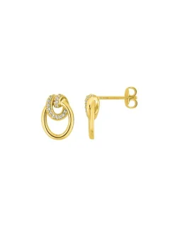 Boucles d'oreilles clous en plaqué or et oxydes de zirconium blancs SO OR