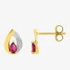 Boucles d'oreilles clous en plaqué or, oxydes de zirconium bicolores et rhodium SO OR