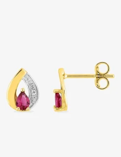Boucles d'oreilles clous en plaqué or, oxydes de zirconium bicolores et rhodium SO OR