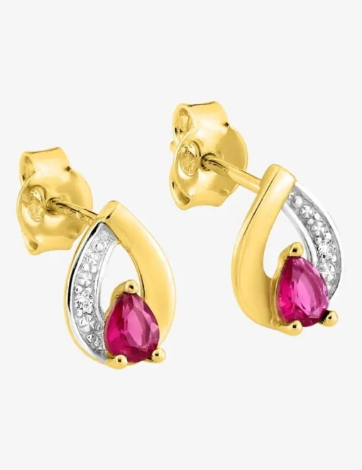 Boucles d'oreilles clous en plaqué or, oxydes de zirconium bicolores et rhodium SO OR