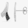 Boucles d'oreilles clous en argent gris rhodié 925‰ oxyde noir et blanc fantaisie SO OR