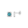 Boucles d'oreilles clous en argent 925 ‰ rhodié et turquoise SO OR