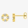 Boucles d'oreilles clous en plaqué or, oxydes de zirconium SO OR