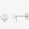 Boucles d'oreilles clous en argent 925 ‰ rhodié, perles de culture d'eau douce SO OR