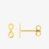 Boucles d'oreilles clous en plaqué or, motif infini SO OR