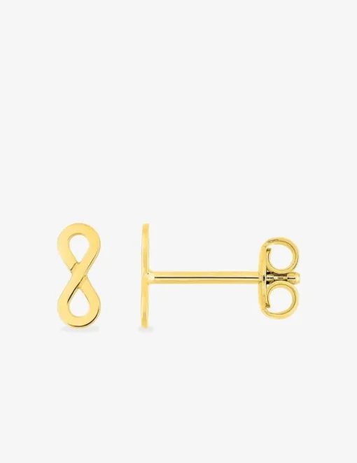 Boucles d'oreilles clous en plaqué or, motif infini SO OR