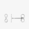 Boucles d'oreilles clous en argent 925 ‰ rhodié, motif infini SO OR