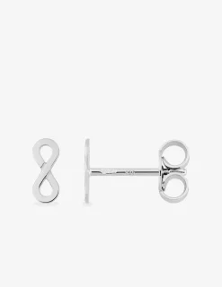 Boucles d'oreilles clous en argent 925 ‰ rhodié, motif infini SO OR
