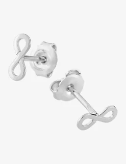 Boucles d'oreilles clous en argent 925 ‰ rhodié, motif infini SO OR