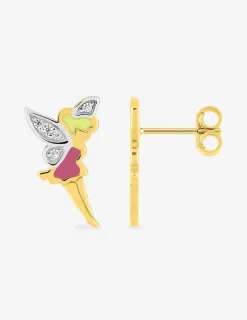 Boucles d'oreilles clous fées or jaune 375 ‰ et oxydes de zirconium SO OR