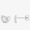 Boucles d'oreilles clous feuilles argent rhodié 925‰ avec oxyde de zirconium SO OR