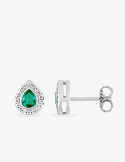 Boucles d'oreilles clous goutte en argent 925‰ rhodié SO OR