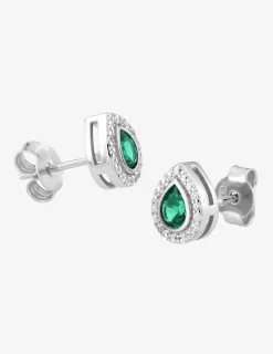 Boucles d'oreilles clous goutte en argent 925‰ rhodié SO OR