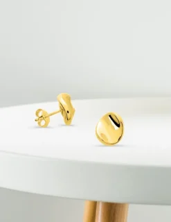 Boucles d'oreilles clous électroformées or jaune 750 ‰ SO OR