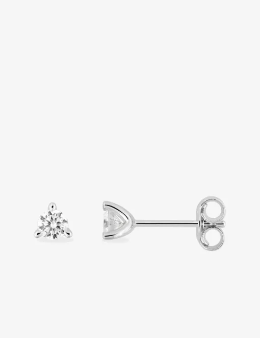 Boucles d'oreilles clous or blanc 375 ‰ et diamants synthétiques 0,20 ct SO OR