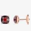 Boucles d'oreilles clous or rose 750 ‰ et grenat SO OR