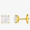 Boucles d'oreilles clous or jaune 750 ‰ et pierre de lune SO OR