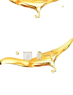 Boucles d'oreilles clous or jaune 750 ‰ et pierre de lune SO OR