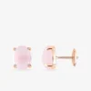 Boucles d'oreilles clous or rose 750 ‰ et quartz rose SO OR